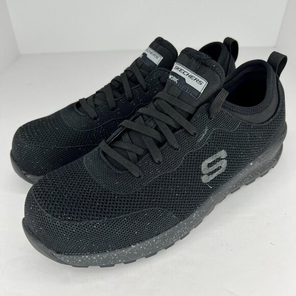 Skechers Womens 108033 Black Bulkin Balran Industrial Comp Toe Size 10 Work Shoe - Picture 1 of 9